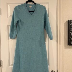 Talbots Blue V-Neck Women's Sweater Dress